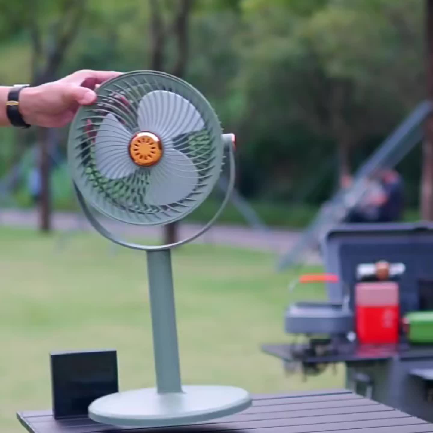 Multi-functional Fan, 2-in-1 Portable Fan, USB Rechargeable Mobile Fan, 360° Up And Down Adjustment, 5-speed Wind Adjustment, 4 Adjustable Heights, Camping Fan, Suitable for Bedroom, Outdoors, Picnic, Party, Office Back-to-school Season Holiday Gifts
