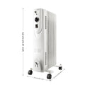 Portable Large Ceramic Oil-Filled Radiator Heater 1600W Adjustable Thermostat, Fast Heating & Constant Temperature, 24-Hour Timer, Quiet & Anti-Scald, Tip-Over & Overheat Protection, Perfect for Large Rooms, Living Rooms, Patios, Bedrooms And Offices