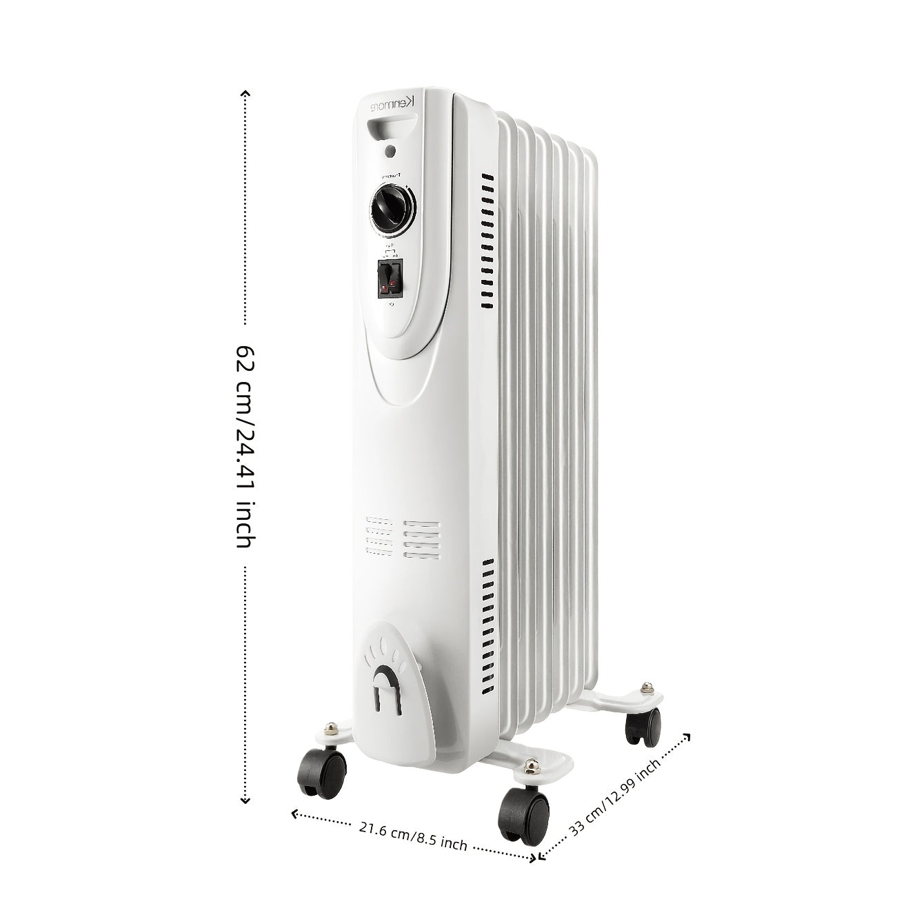 Portable Large Ceramic Oil-Filled Radiator Heater 1600W Adjustable Thermostat, Fast Heating & Constant Temperature, 24-Hour Timer, Quiet & Anti-Scald, Tip-Over & Overheat Protection, Perfect for Large Rooms, Living Rooms, Patios, Bedrooms And Offices