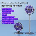 All-In-One Adjustable Floor Fan | 5 Wind Speeds, USB Charging Port, 360 Degree Adjustment, Three-Fan Design, High Power, Large Capacity Battery, Great Partner for Home, Bedroom, Living Room, Camping, Fishing, Work