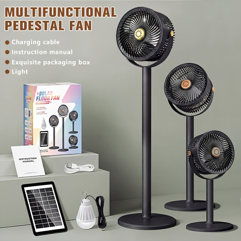 Multi-functional Fan, 2-in-1 Portable Fan, USB Rechargeable Mobile Fan, 360° Up And Down Adjustment, 5-speed Wind Adjustment, 4 Adjustable Heights, Camping Fan, Suitable for Bedroom, Outdoors, Picnic, Party, Office Back-to-school Season Holiday Gifts