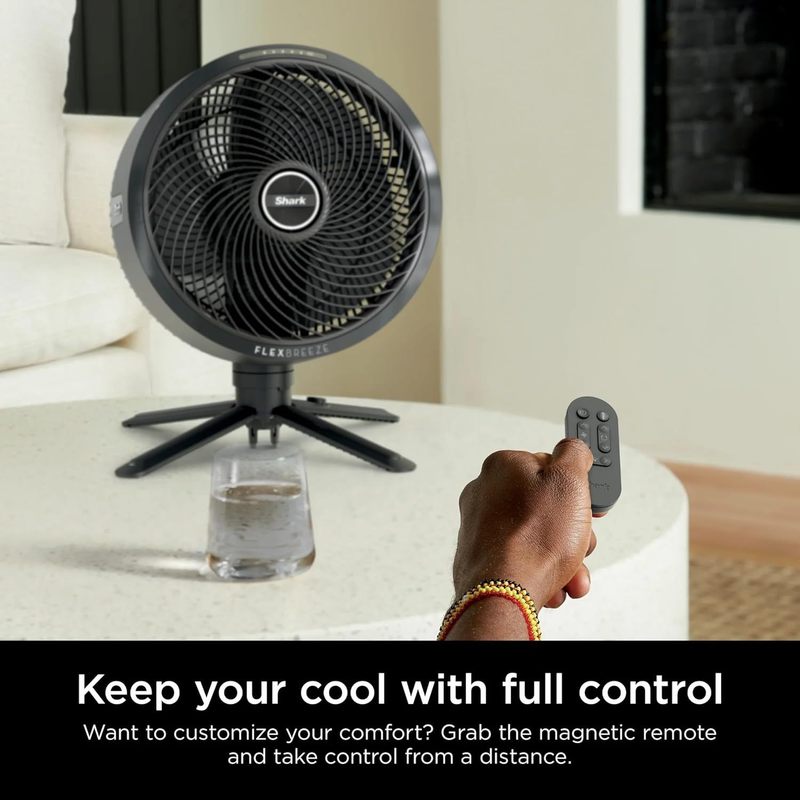 Shark R-UH205 FlexBreeze Indoor & Outdoor Fan with Pedestal & Tabletop, Portable, Remote, Quiet, Corded & Cordless, White - Certified Refurbished