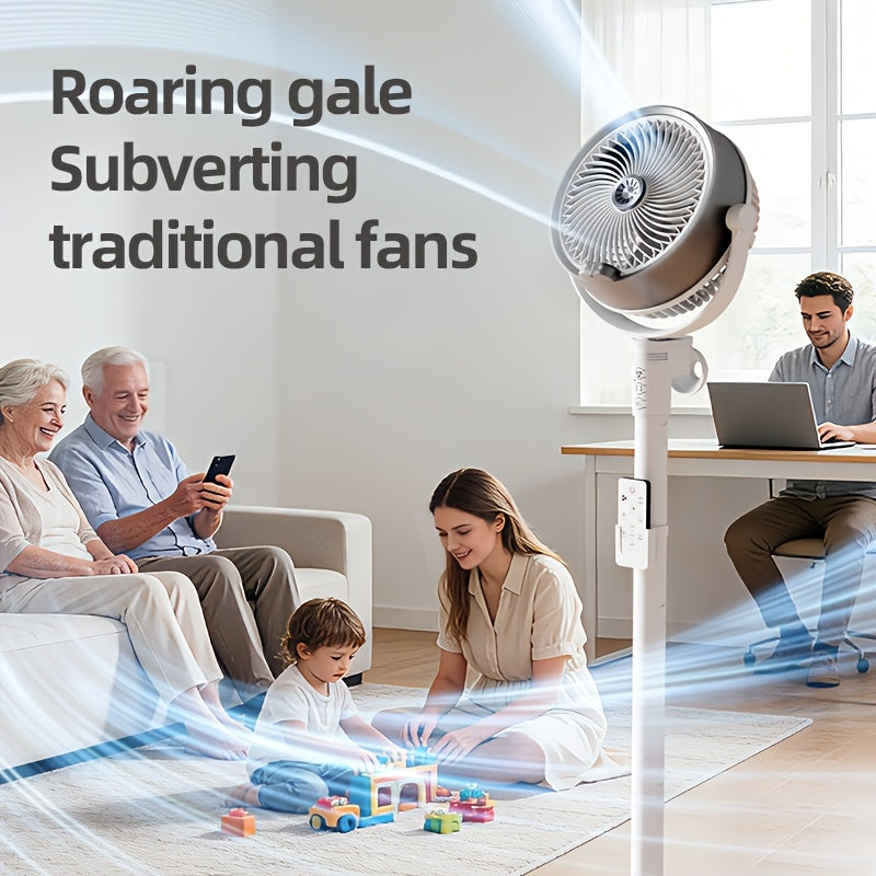 Modern 3-In-1 Humidifying Misting Floor Fan, 3-Level Height Adjustable Pedestal Fan W\u002F Remote, Auto-Oscillating Cooling Fan, 4-Speed Powerful Quiet Motor, 9H Smart Timer, Arctic Ice Mist Air Circulator for Home Bedroom Office, Sleek Design