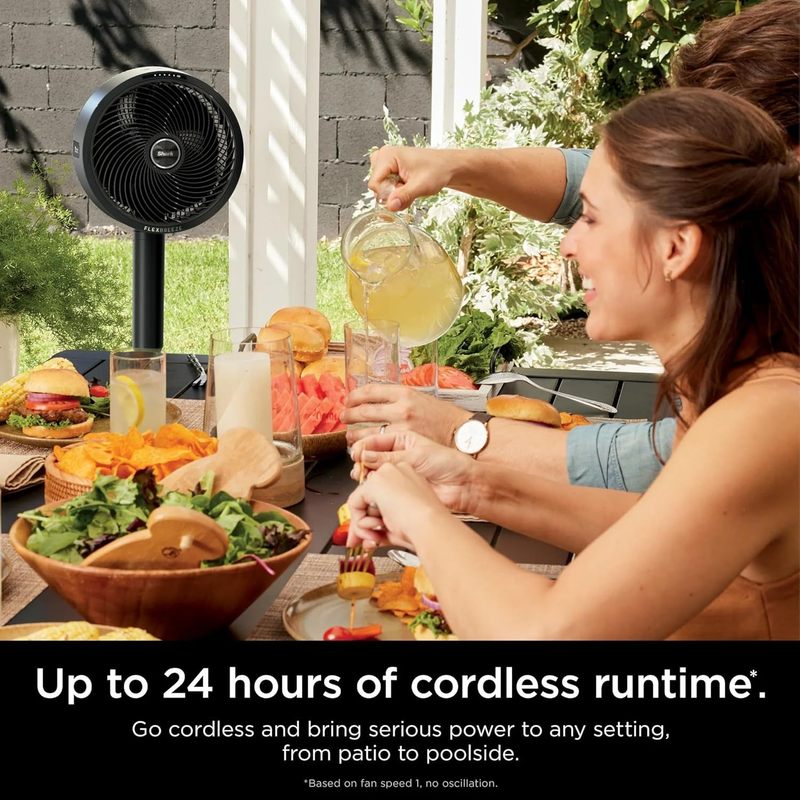 Shark R-UH205 FlexBreeze Indoor & Outdoor Fan with Pedestal & Tabletop, Portable, Remote, Quiet, Corded & Cordless, White - Certified Refurbished