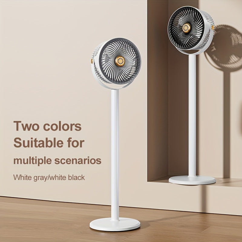 Adjustable Height Fan, 5 Speed Settings, Type-C Charging Port Lithium Battery Powered, Air Circulation Device, Modern Fan USB Charging Port
