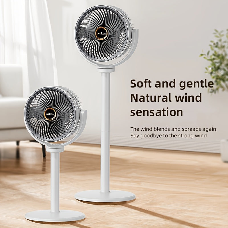 All-In-One Adjustable Floor Fan | 5 Wind Speeds, USB Charging Port, 360 Degree Adjustment, Three-Fan Design, High Power, Large Capacity Battery, Great Partner for Home, Bedroom, Living Room, Camping, Fishing, Work