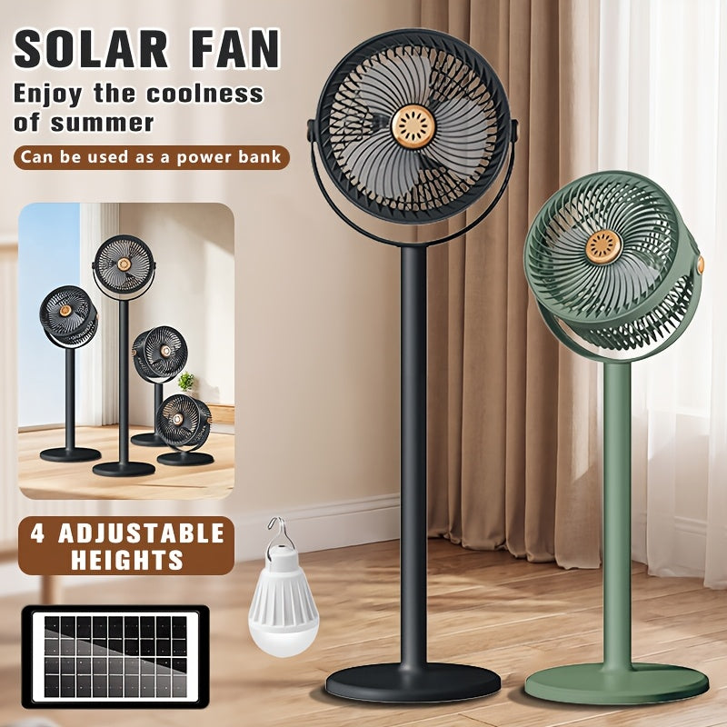 Multi-functional Fan, 2-in-1 Portable Fan, USB Rechargeable Mobile Fan, 360° Up And Down Adjustment, 5-speed Wind Adjustment, 4 Adjustable Heights, Camping Fan, Suitable for Bedroom, Outdoors, Picnic, Party, Office Back-to-school Season Holiday Gifts