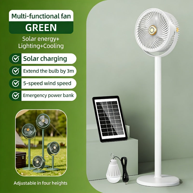 Multi-functional Fan, 2-in-1 Portable Fan, USB Rechargeable Mobile Fan, 360° Up And Down Adjustment, 5-speed Wind Adjustment, 4 Adjustable Heights, Camping Fan, Suitable for Bedroom, Outdoors, Picnic, Party, Office Back-to-school Season Holiday Gifts