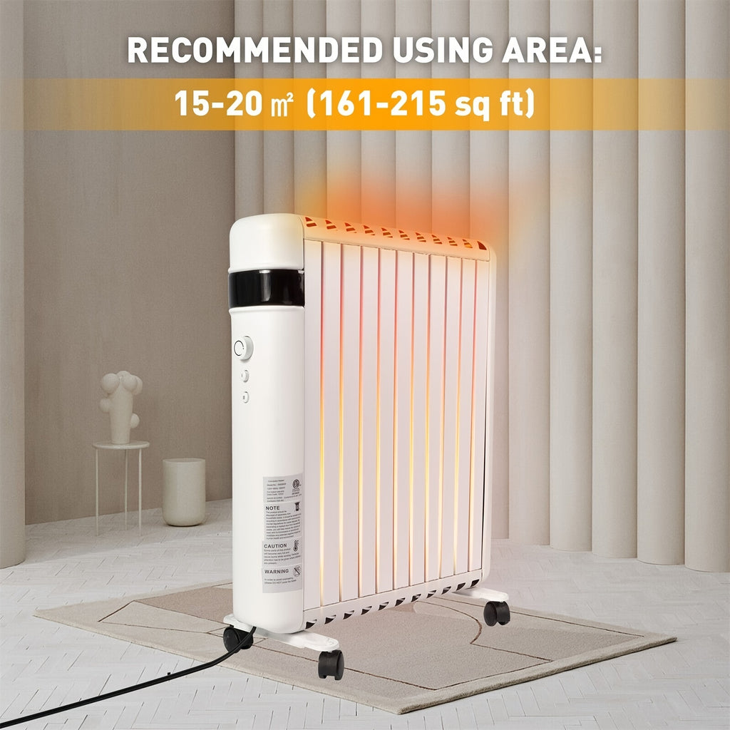 Space Heater, Convection Panel Space Heater, 1500W, Electric Space Heaters For Indoor Use, Quiet Fast Heating With Wheels & Handle, Overheat & Tip Over Protection, 2 Heating Modes For Room Office