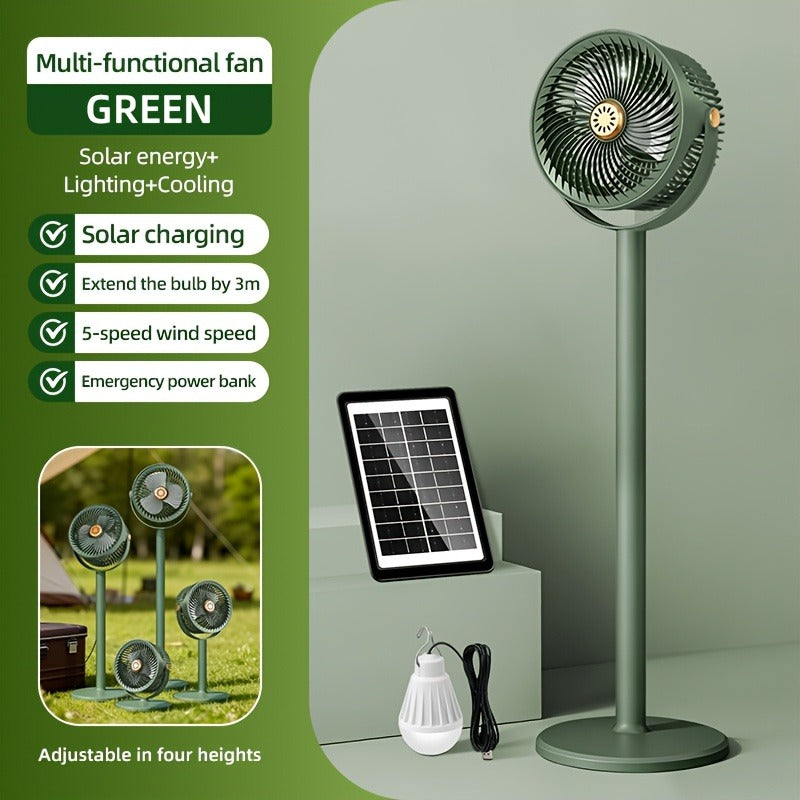 Multi-functional Fan, 2-in-1 Portable Fan, USB Rechargeable Mobile Fan, 360° Up And Down Adjustment, 5-speed Wind Adjustment, 4 Adjustable Heights, Camping Fan, Suitable for Bedroom, Outdoors, Picnic, Party, Office Back-to-school Season Holiday Gifts
