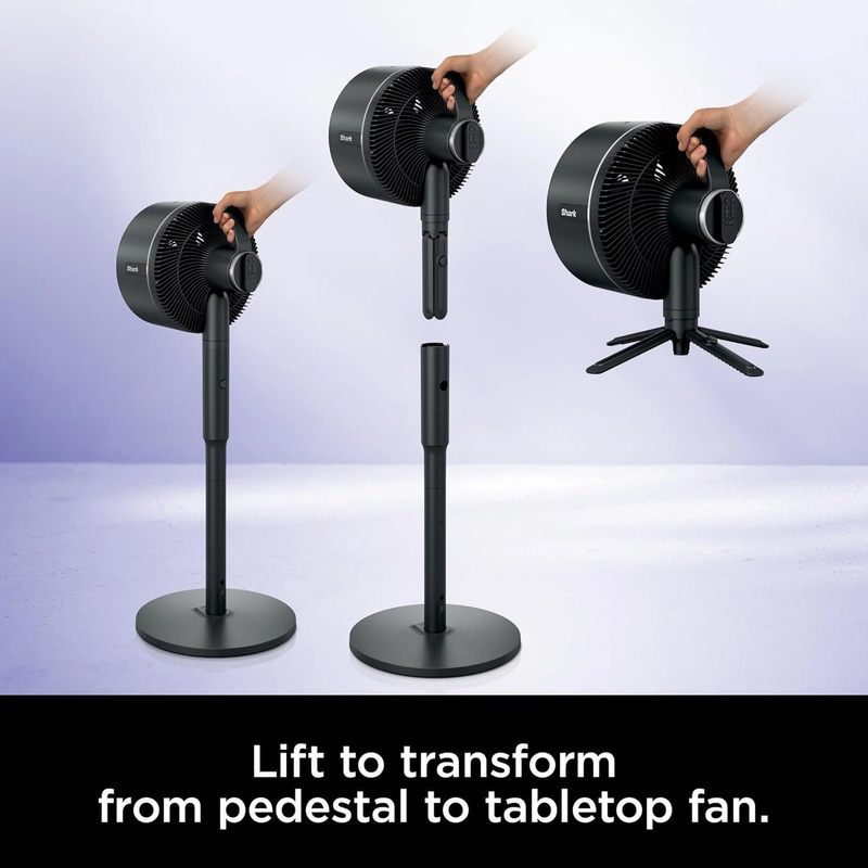 Shark R-UH205 FlexBreeze Indoor & Outdoor Fan with Pedestal & Tabletop, Portable, Remote, Quiet, Corded & Cordless, White - Certified Refurbished