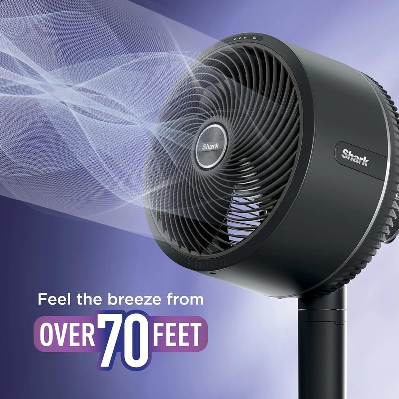 Shark R-UH205 FlexBreeze Indoor & Outdoor Fan with Pedestal & Tabletop, Portable, Remote, Quiet, Corded & Cordless, White - Certified Refurbished